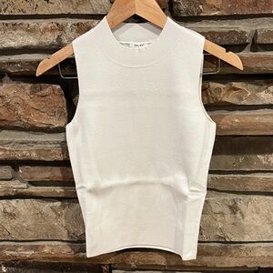 Splendid x @cellajaneblog Cream Sleeveless Knit Crewneck Tank Top